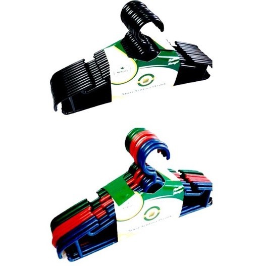 GANTUNGAN BAJU PLASTIK / HANGER BAJU PLASTIK (12 PCS)