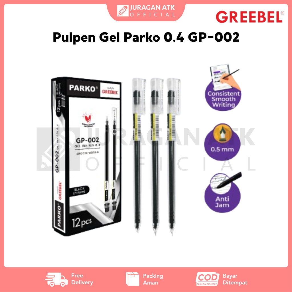 

Pulpen Gel Parko Greebel 0.4 GP-002 (1 Box Isi 12 Pcs)