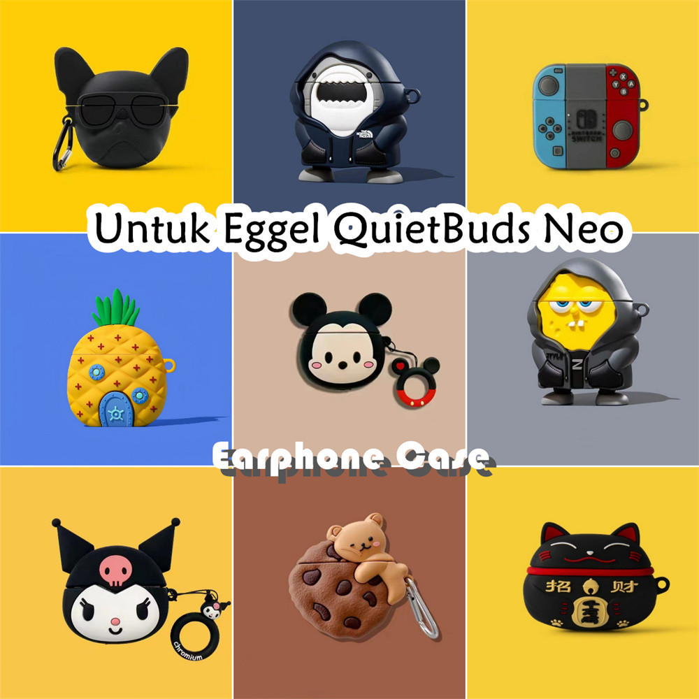 3Cideas Untuk Eggel QuietBuds Neo Case Trendi Kartun Kulomi Soft Silicone Kasus Telpon telinga Earph