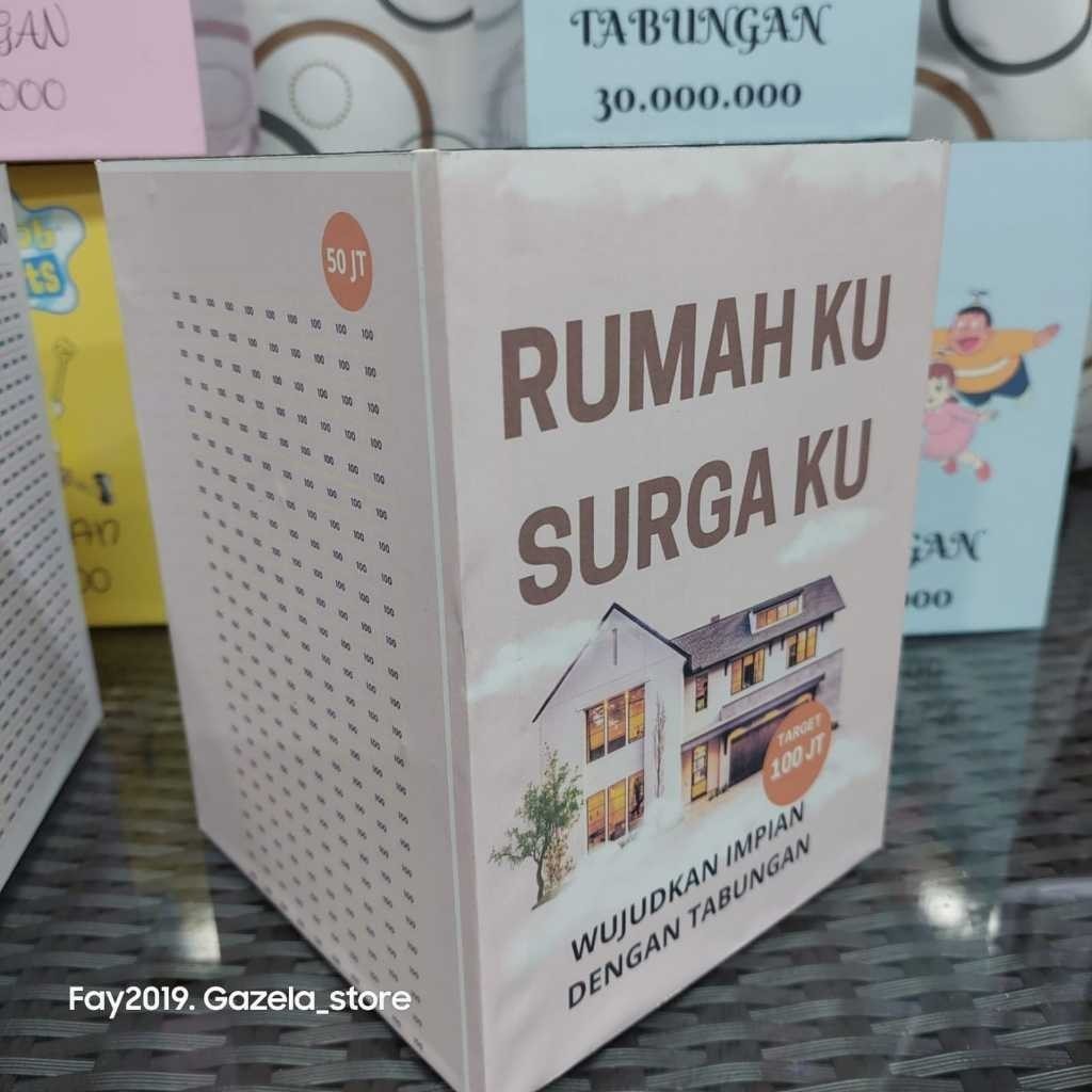Celengan KARAKTER Rumah unik BESAR dengan kunci Celengan premium kotak kayu celengan wislis liburan 