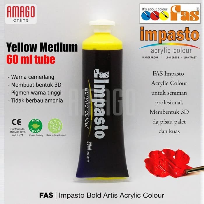 

Cat Akrilik Lukis FAS Impasto Acrylic Professional Paint - 60 ml - Yellow Medium