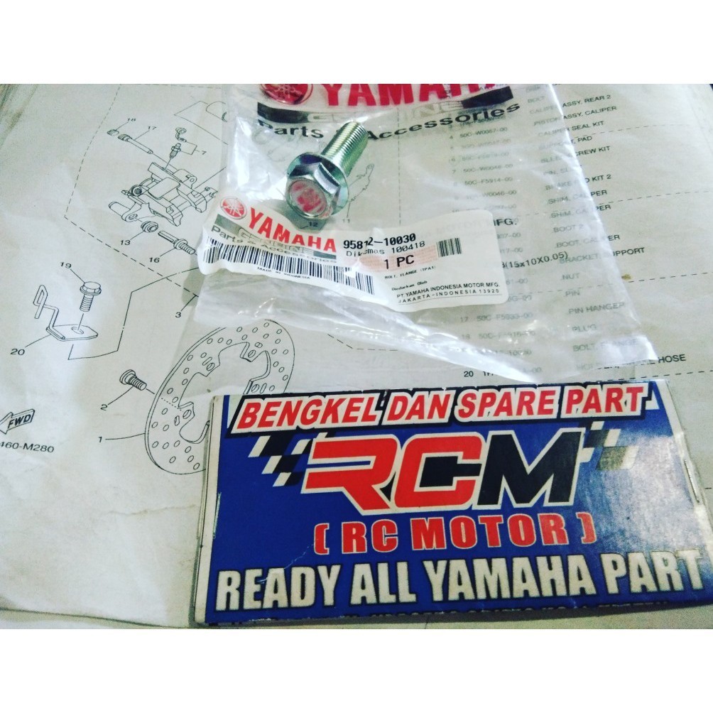 95812-10030 baut bolt di holder pegangan selang slang rem cakram belakang blk blkg blkng vixion nvl 