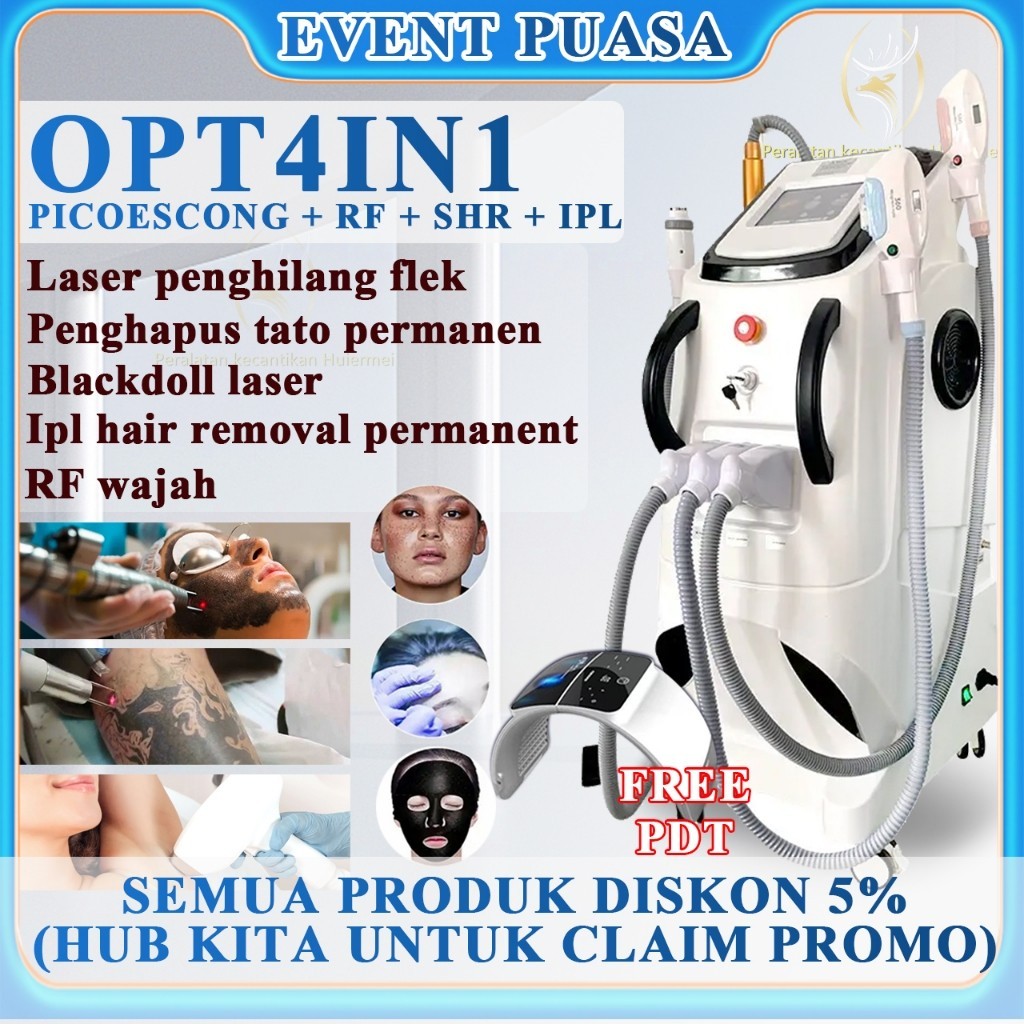 laser picosecond 4in1 pico laser IPL laser Hair Removal Laser menghilangkan Tattoo OPT SHR + RF 3 in