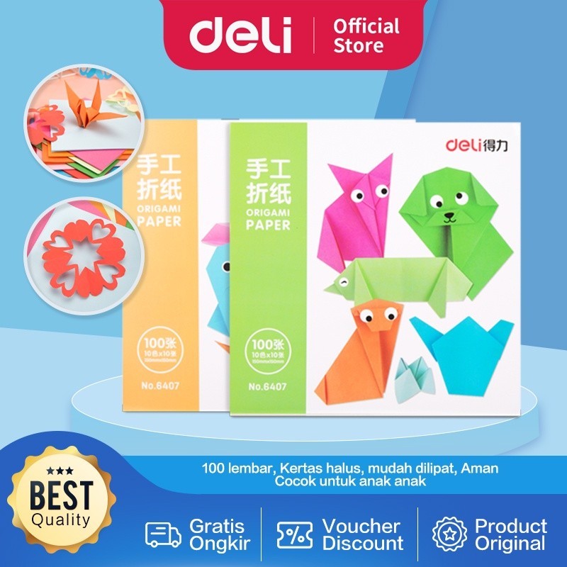 

Deli Paper Craft / Origami Kertas Lipat 100 Lembar 2 Warna Bisa Dijadikan Catatan 6406 6407