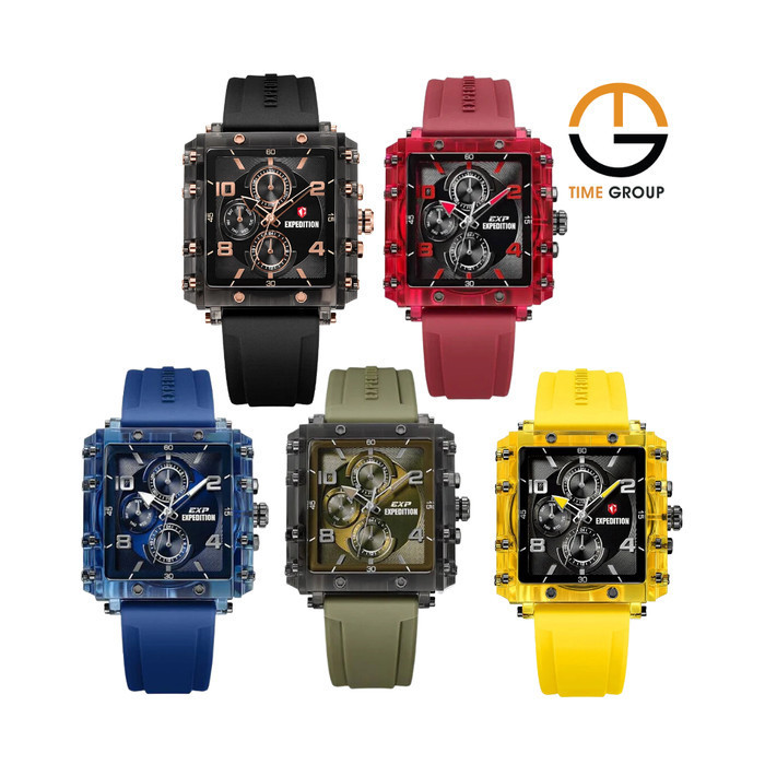 JAM TANGAN PRIA EXPEDITION E6808 E 6808 MFR RUBBER STRAP ORIGINAL