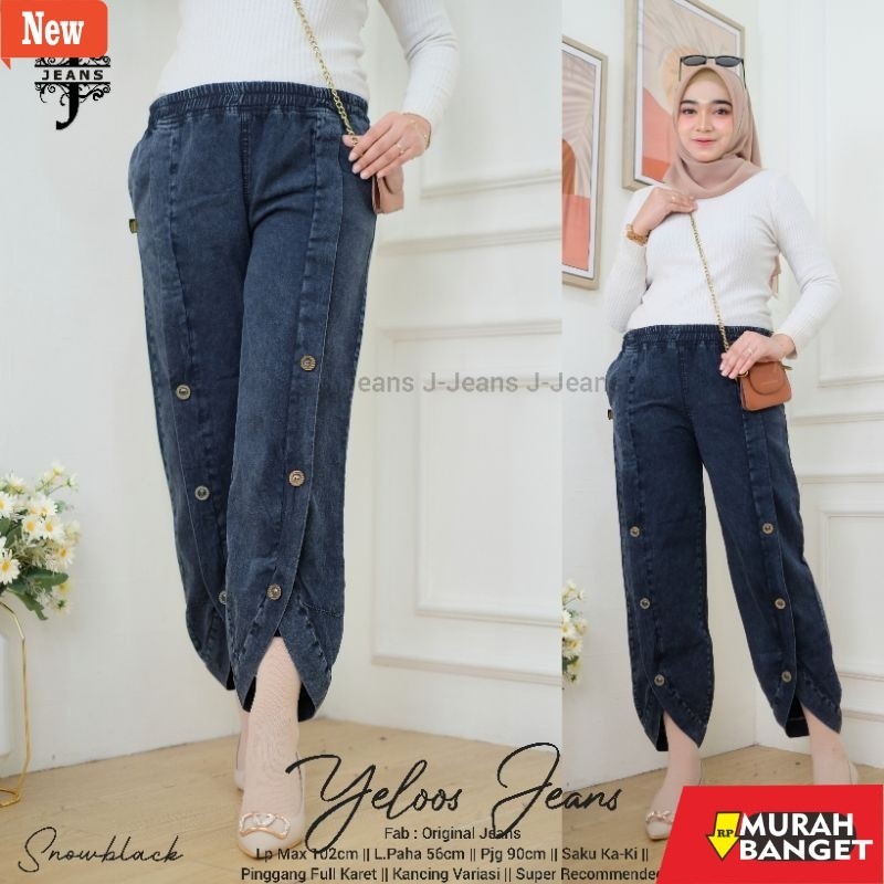 Celana panjang denim wanita- Celana Yellos Jeans Standar & Jumbo