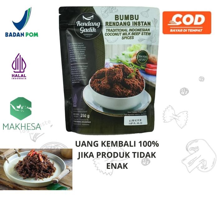 

[TERBARU] Bumbu rendang instan gadih siap saji sapi ayam Msg - Non Spicy