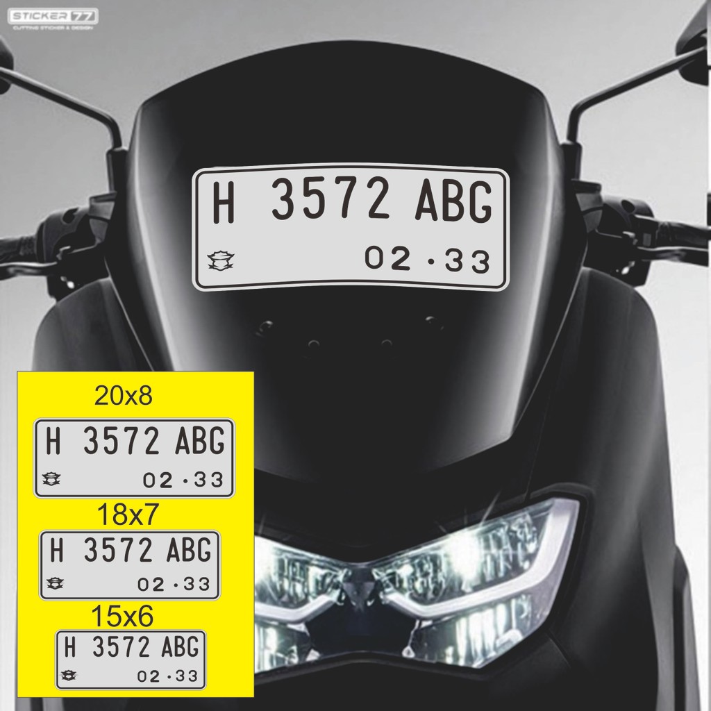 STIKER CUTTING STICKER Plat Nomor Polisi Visor /Windshield FREE FOR CUSTOM