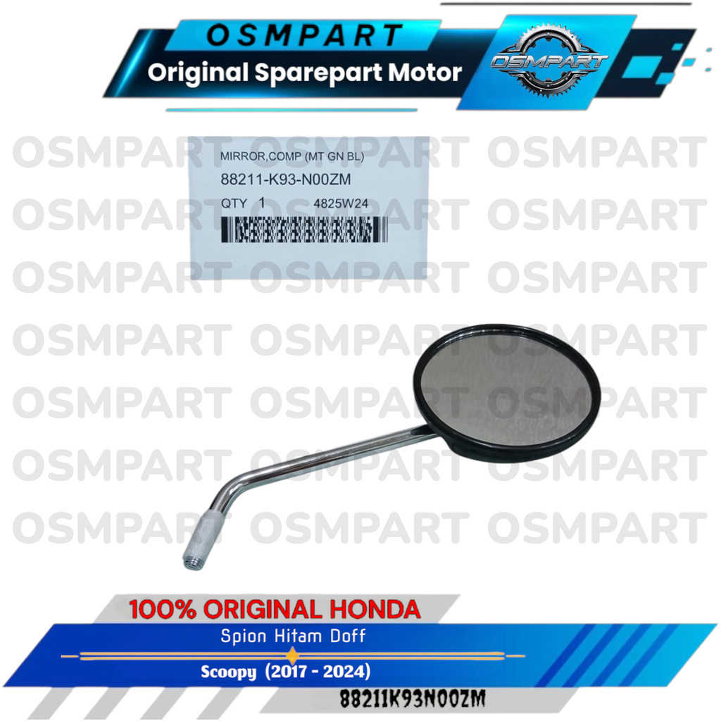 KACA SPION KANAN KIRI HITAM DOFF SCOOPY AHM 88211K93N00ZM