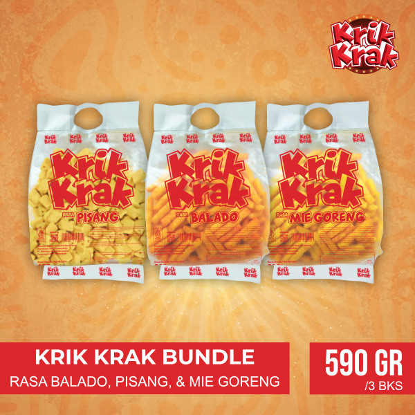 

Krik Krak - Mix 3 Rasa - Balado, Mie Goreng dan Pisang