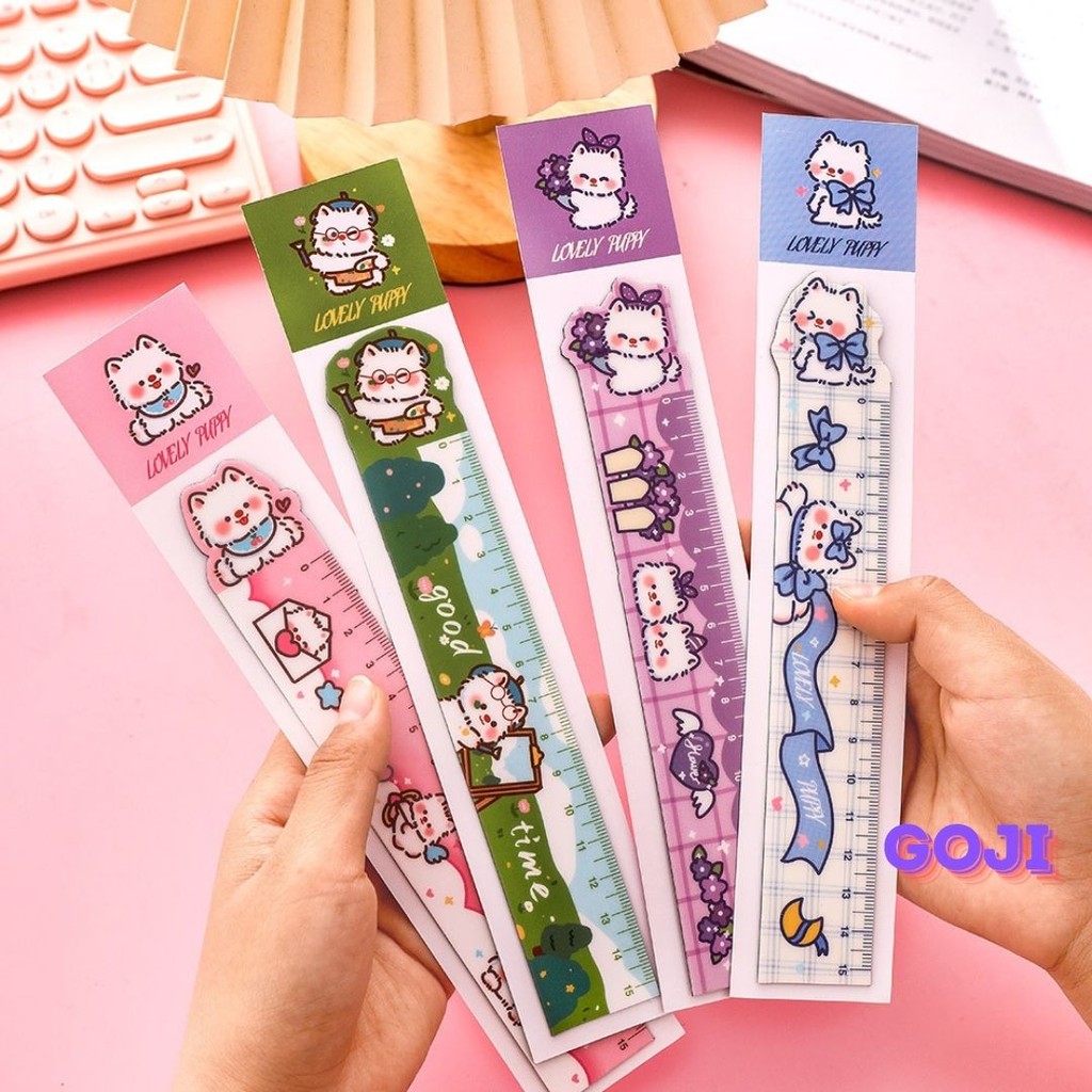 

GOJI Penggaris Garisan 15cm Karet Flexible Elastis Lentur Lucu Karakter Kartun Berwarna Aman Untuk Anak