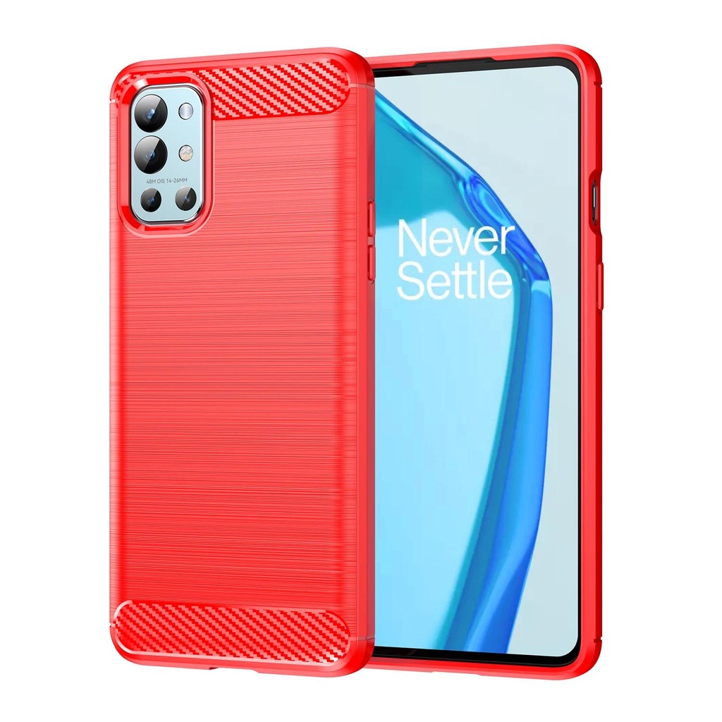 Casing HP Oneplus 9R 1+9r oneplus9r Casing TPU Tekstur Serat Karbon Silikon Lembut Penutup belakang