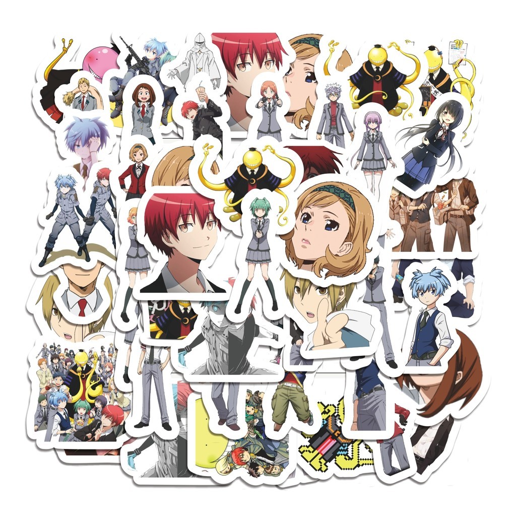 

COD 50 Pcs Stiker Assassination classroom Lucu Anti Air Untuk Dekorasi Notebook Sepeda Skateboard Handphone