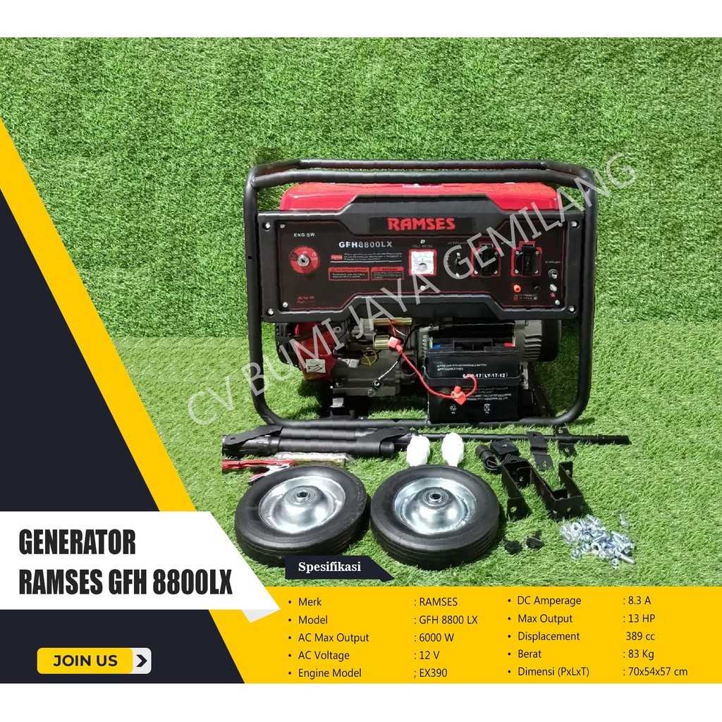 MESIN GENSET / GENERATOR RAMSES GFH 8800 LX ELEKTRIK STARTER - 6000 WATT