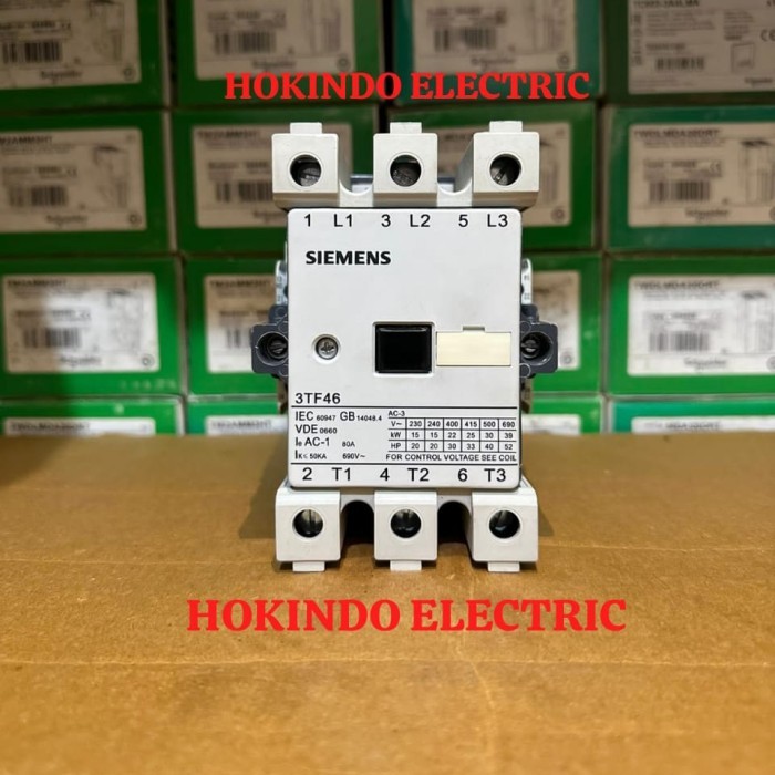 KONTAKTOR SIEMENS 3TF46 3P 80A 110VAC SIEMENS 3TF46 22-0XF0 2NO+2NC