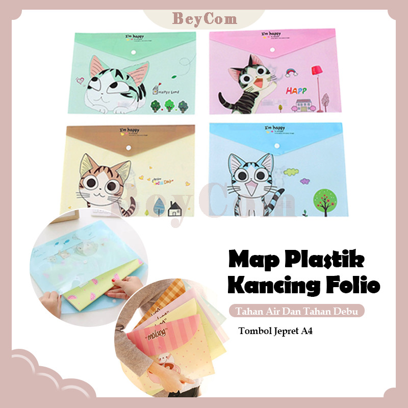 

Map Plastik A4 Karakter Kartun Lucu/Map Plastik Kancing Folio/Map Plastik/Folder A4 Cute Motif