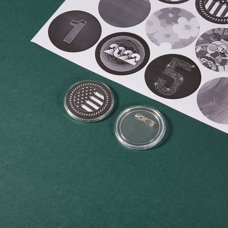 

100pcs 75mm Blank Badges Set DIY Transparent Acrylic Bottom Pin Badge Making Machine Badge Button Maker Parts Circle Cutter