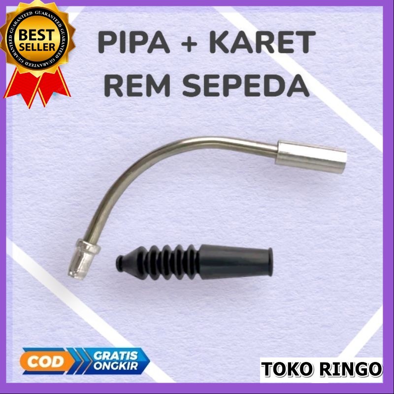 Pipa rem + karet v brake noodle sepeda jalur tube kabel mtb lipat suling