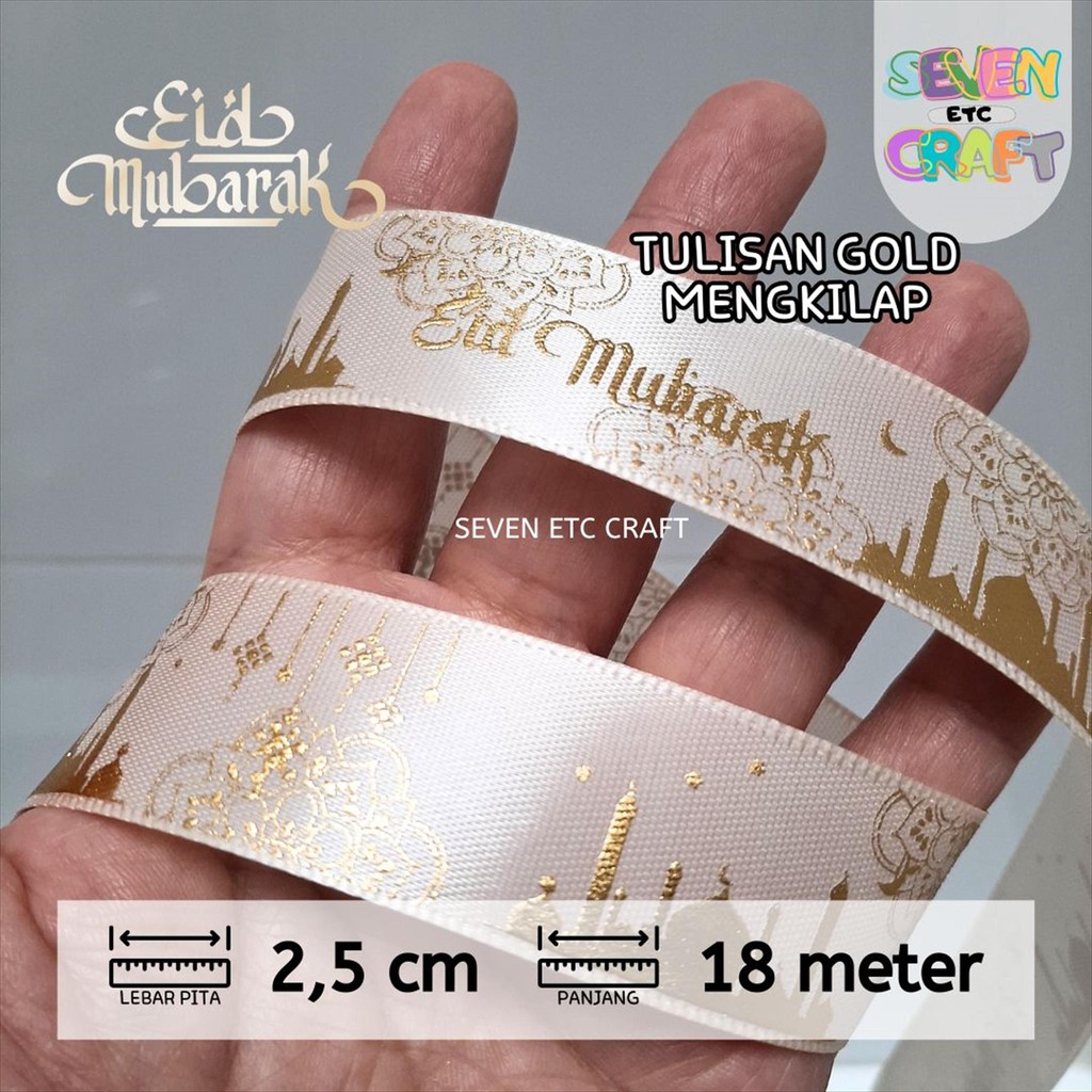 

Pita Satin Idul Fitri Lebaran Premium 1 inch ( 2,5 cm ) C16
