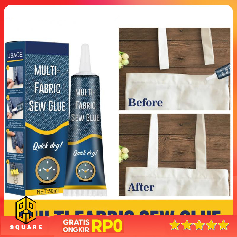 

Jue-Fish Cairan Liquid Lem Perekat Kain Kulit Sew Glue 50ml - N256 Original 99 Square