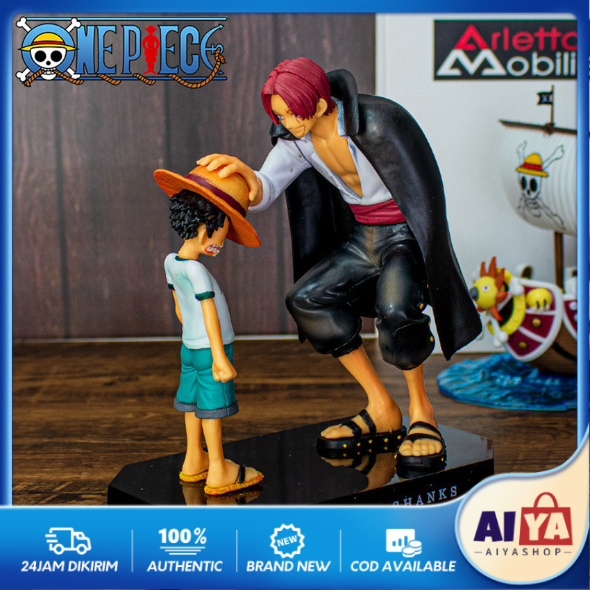 Action Figure One Piece Luffy & Shanks Red Haired Shanks Touch Head Luffy Action Figure