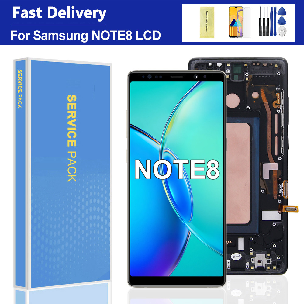 Note 8 Display With Frame For Samsung Note8 N950F N950U N950W N950FD LCD Display Touch Screen Digiti