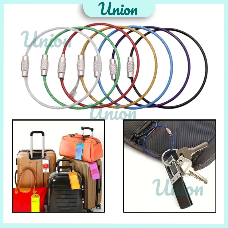 UM Tali Stainless Steel Kecil / Tali Carabiner / Kunci Gembok Keychain Ties / Ring Ganci Bundar / Me