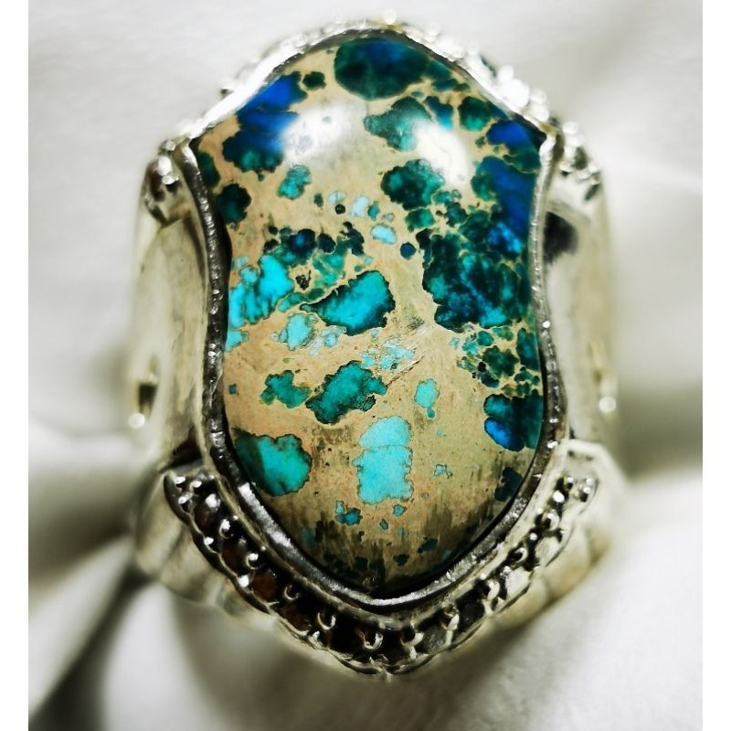 Batu natural pirus biru motif terompah baru