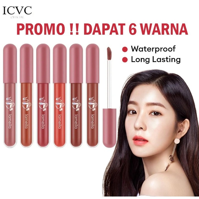 Promo Isi 6 Pcs LAMEILA Nude 1041 Lip Glaze Tahan Air Sweatprof / Lipstik Anti Lengket Tahan Lama / 