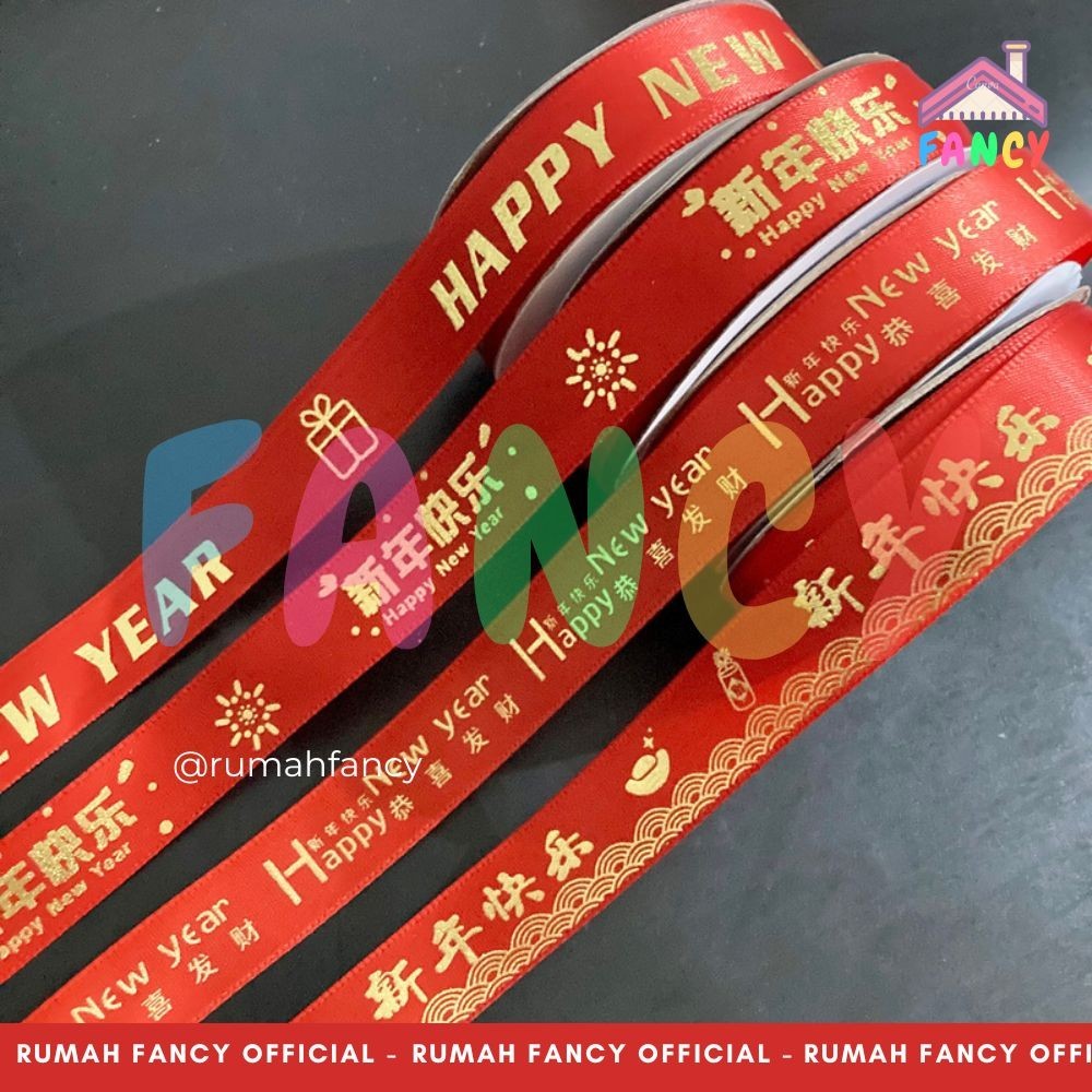 

PITA SATIN IMLEK / CHINESE NEW YEAR 2.5CM PREMIUM 1 Meter Hampers Pita CNY 2024