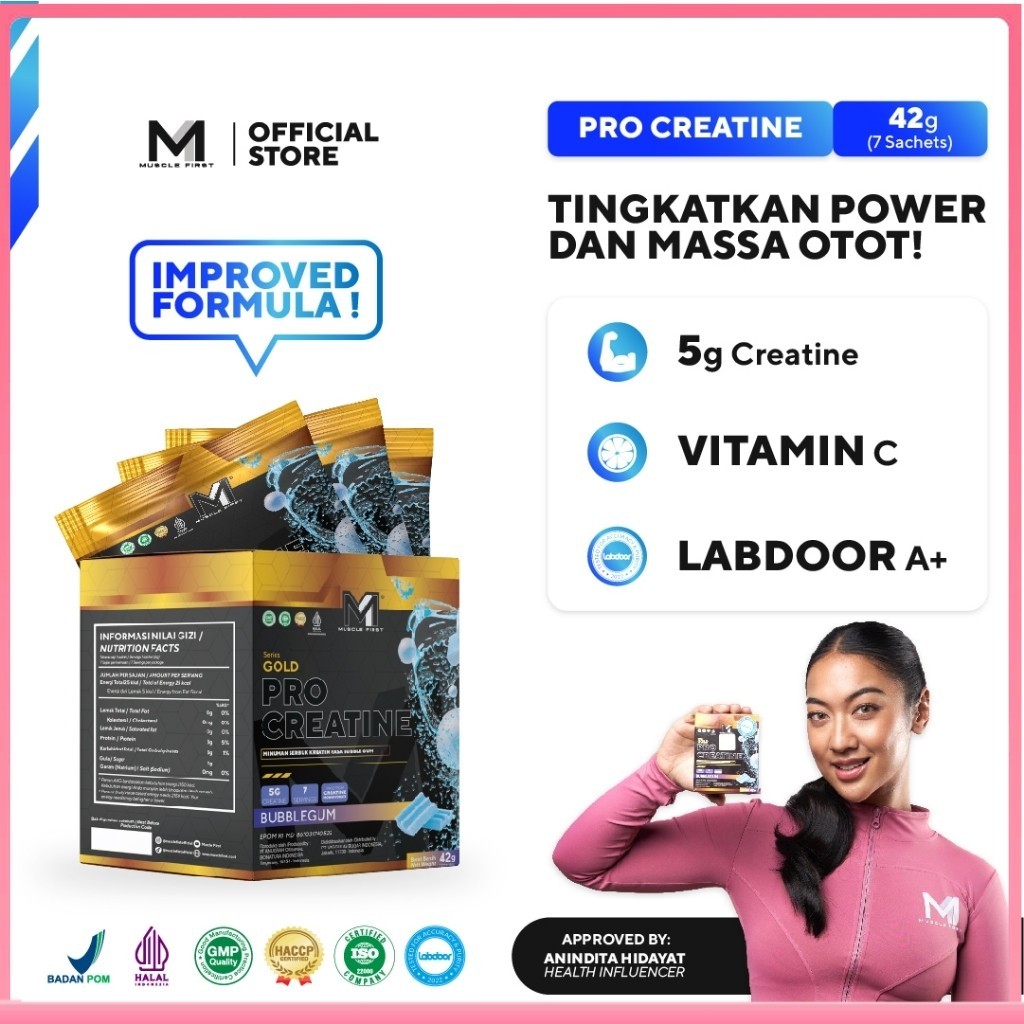 M1 PRO CREATINE BOX ISI 7 SACHET CREATINE BOX ISI SACHET PROCRATIN KREATIN MUSCLE FIRST SAMARINDA