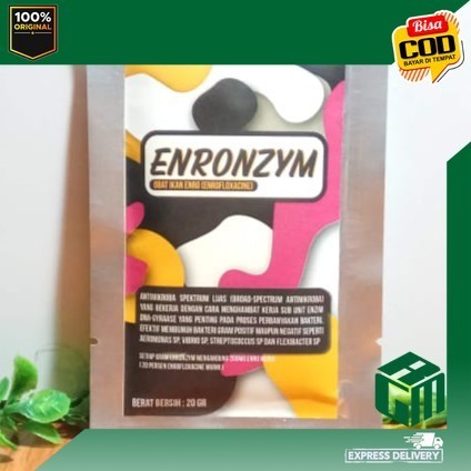 ENRONZYM 20 gram enrofloxacine enrofloksasin OBAT IKAN ENRO 20gr