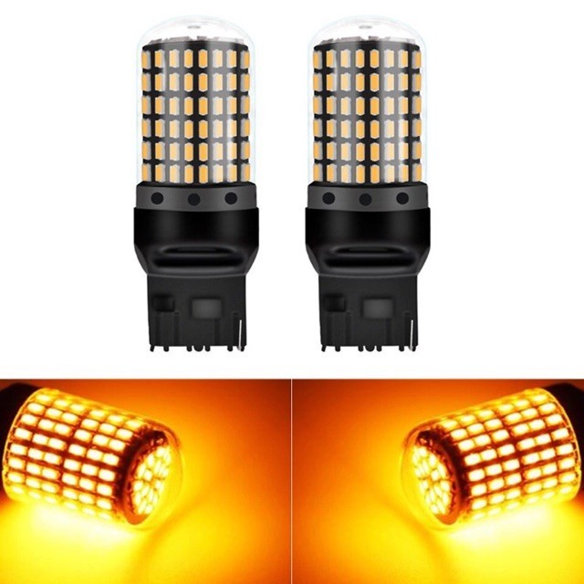 Led T20 7440 Lampu Sign Lampu Sein Lampu Mundur  T20 7440 Tancap 144 SMD 12-24 Volt KACA