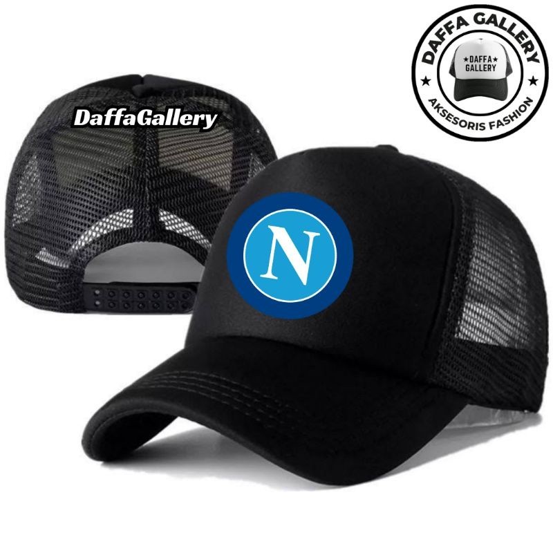 Daffaa Gallery Topi Trucker NAPOLI - Topi Distro NAPOLI Logo - Topi NAPOLI Premium - Topi Pria Dewas