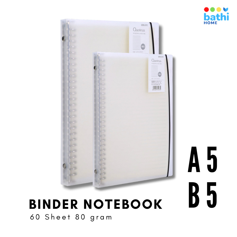 

Buku Catatan Loose Leaf Binder Notebook A5 B5 60 Sheet 80 gram Cover Bening