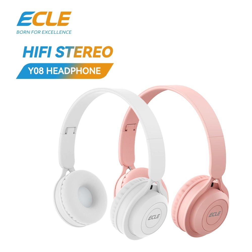 Headphone terkini / ECLE Y08 Headphone Headset Bluetooth Gaming Wireless Super Bass Stereo Bando Hea
