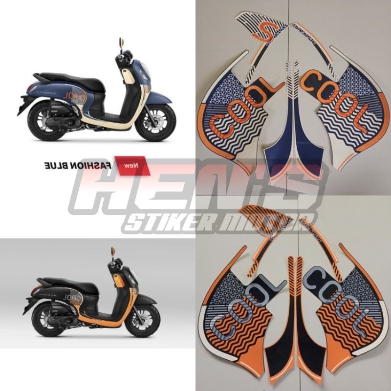 striping Honda Scoopy 2021 2022 sporty fashion blue cool list body standar