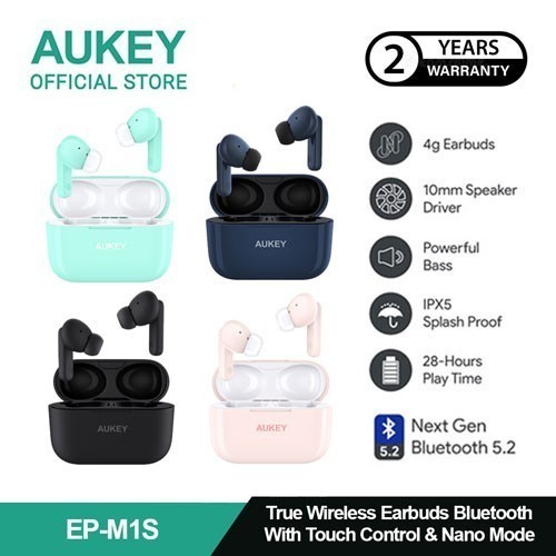 AUKEY TWS EP-M1S Earbuds Bluetooth True Wireless Earphone IPX5 4G