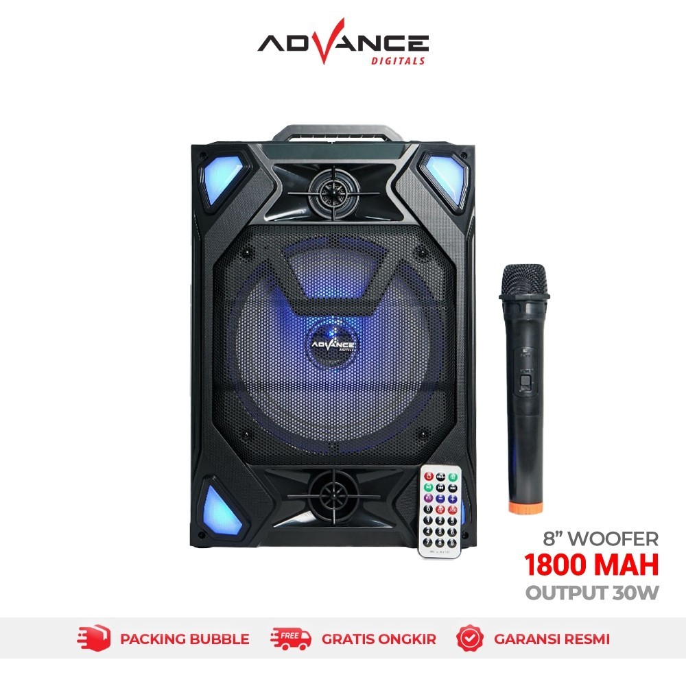 Advance K-882 Speaker Meeting Bluetooth Gratis 1 MIC Remote Support Radio 8” Subwooofer Speaker