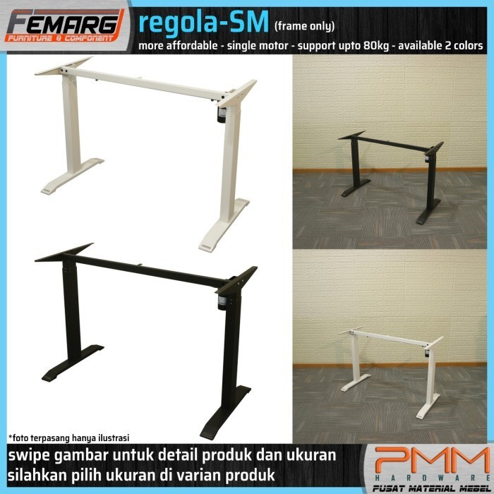 ADJUSTABLE ELECTRIC HIGH DESK | FRAME DESK FEMARG REGOLA SM - Putih
