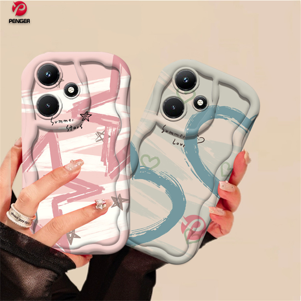 Casing hp Infinix Hot 40i Smart 8 Hot 30i Note 30 Note 12 G96 Hot 20S Hot 12 Play 11 Play 9 Play Hot 10 Play Smart 7 Smart 5 Smart 6 Minimalist and Fashionable Trendy Halo Dyed Star Creative Design Durable Wave Edge TPU Soft Phone Case PENGER