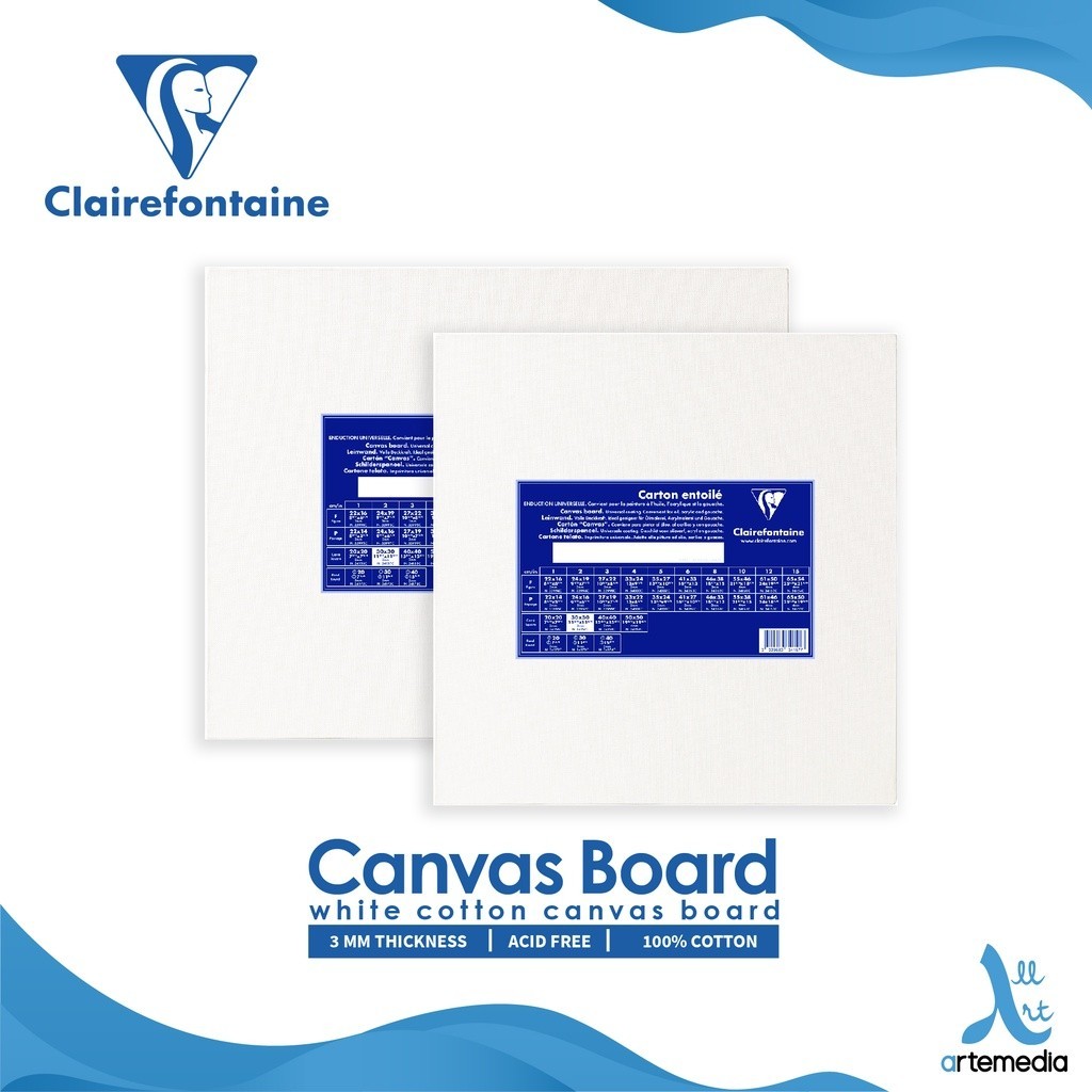 

Clairefontaine White Cotton Canvas Board Kanvas Lukis 2/2