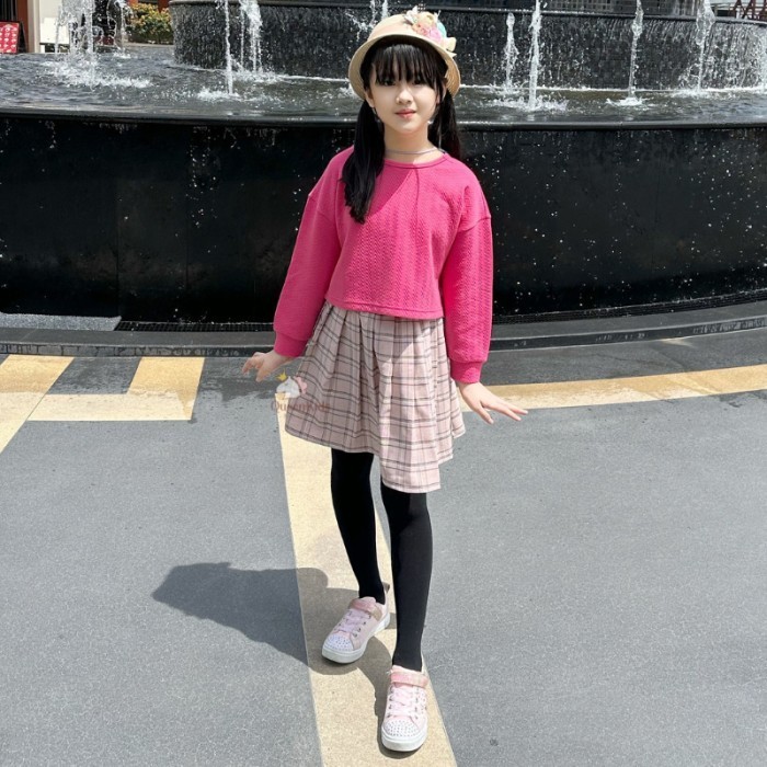 Sabrina Set QK176 / Setelan Anak Perempuan / Rok Anak - Navy, 6