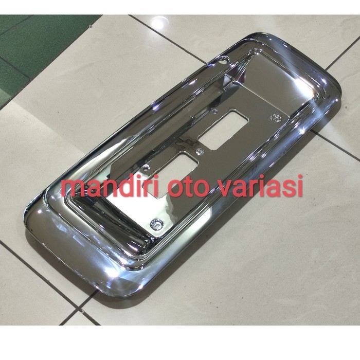 ORNAMENT LIS LIST BAGASI BELAKANG PLAT NOMOR KIJANG KAPSUL CHROME