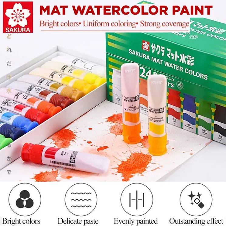 

Sakura Mat Watercolor Plastic Tube Set Cat Air Matt