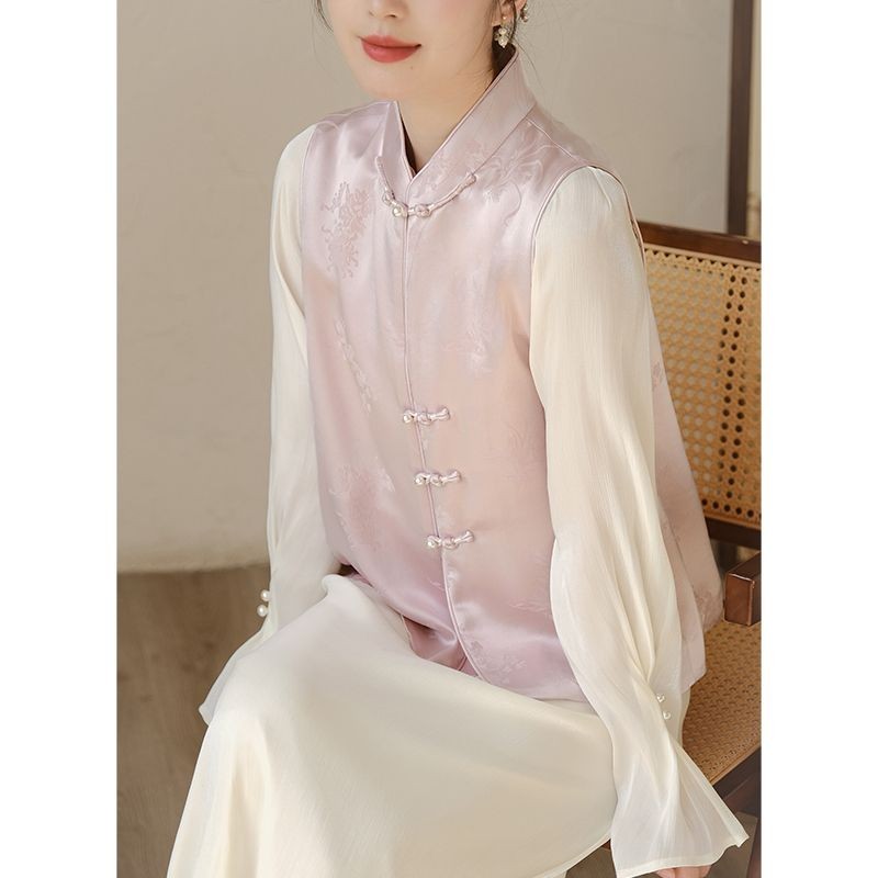 New vest cheongsam dress two-piece set for women