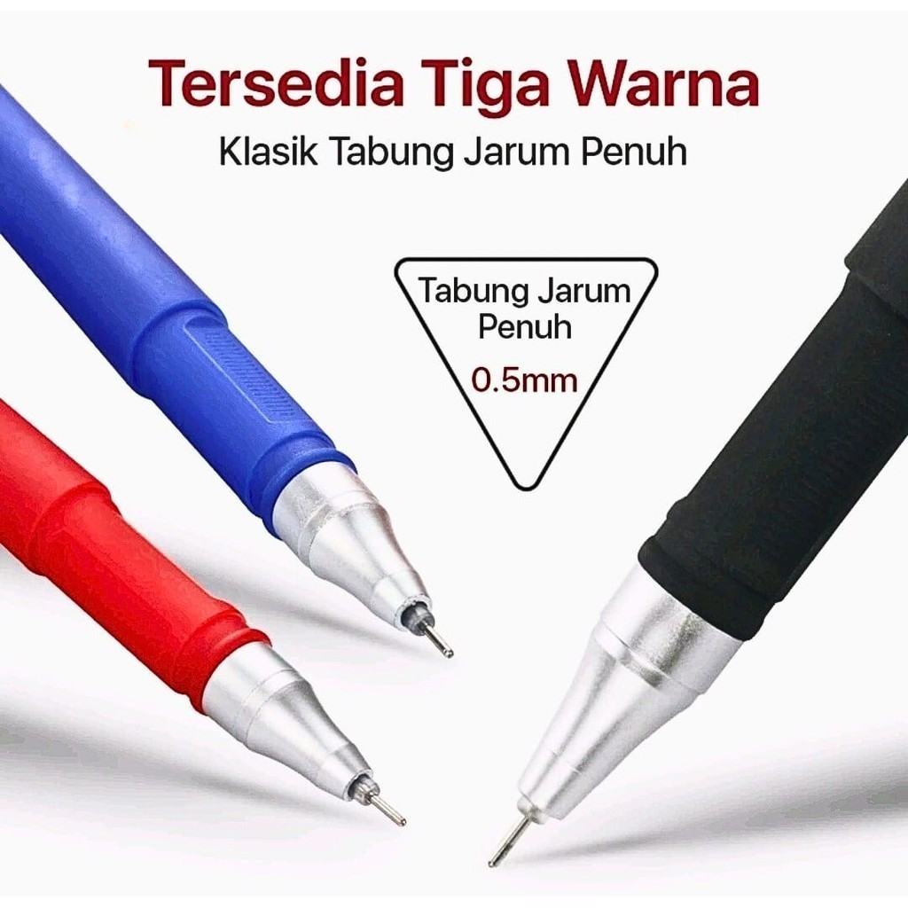 

GEL PEN PULPEN GEL TABUNG JARUM PENUH 3 WARNA TINTA HITAM MERAH BIRU 0.5MM 1 PCS