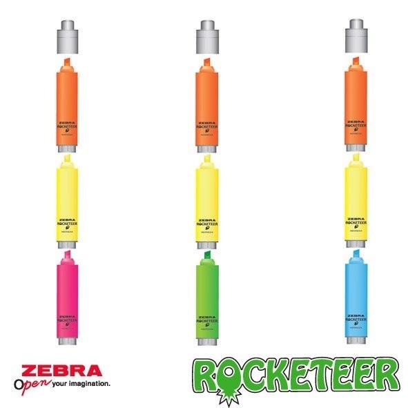 

TBMO HIGHLIGHER ROCKETEER 3-1 GREEN,ORANGE,YELLOW ZEBRA