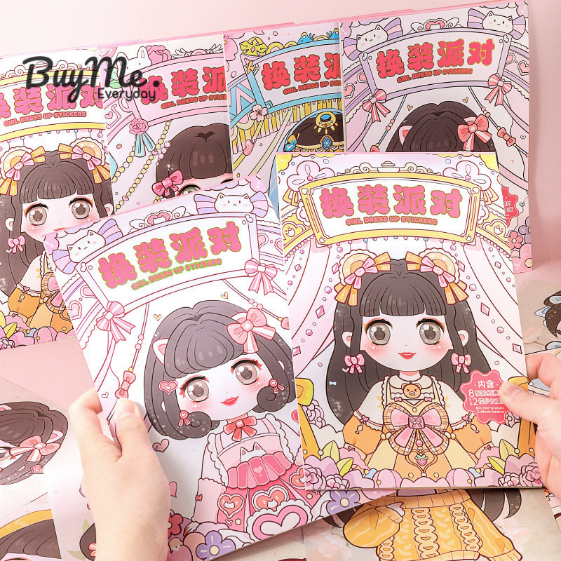 

DOUYIN Buku stiker dress up princess cantik Ratus ganti kostum lucu Sticker change make up show cute girl Mainan edukasi baju bajuan anak perempuan Buku aktivitas model karaker kartun