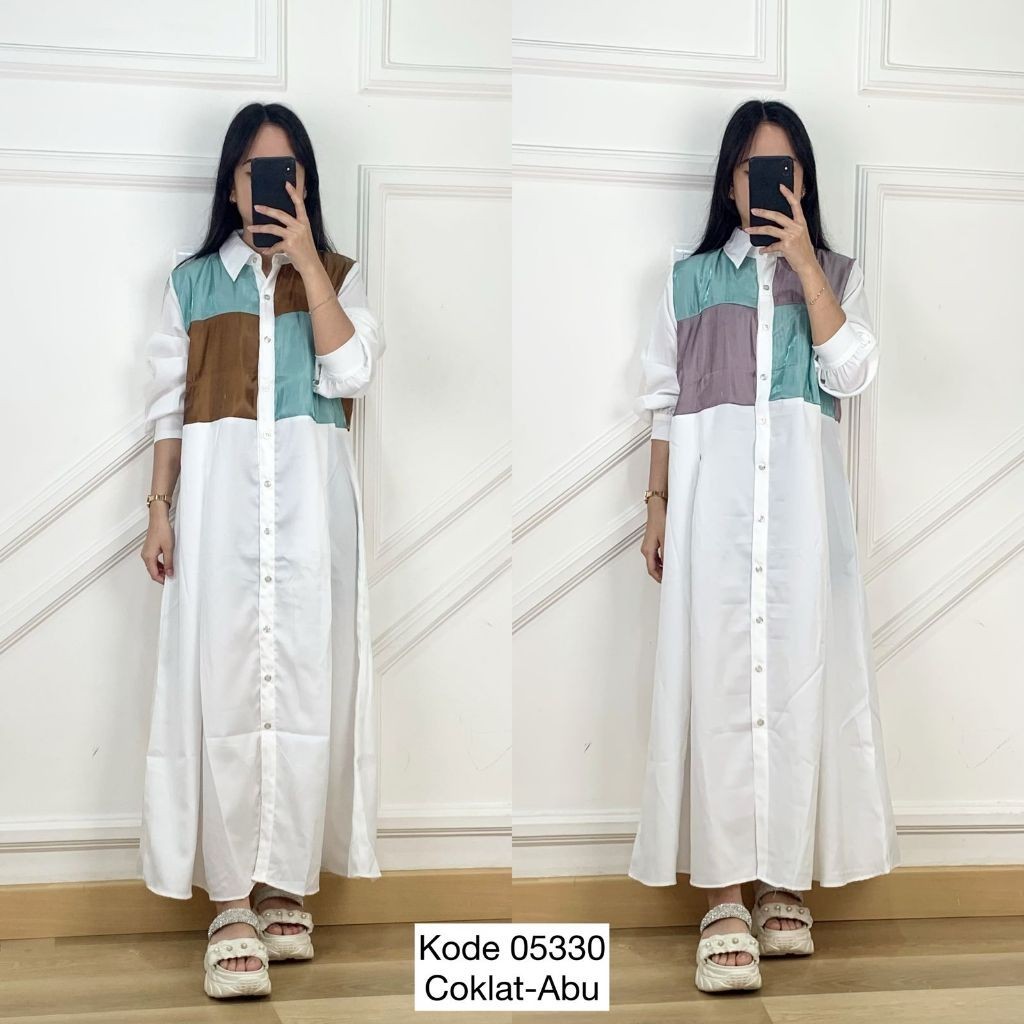 Tunik Dress I Tunik Warna Putih Lengan Putih I Dress Kemeja Wanita
